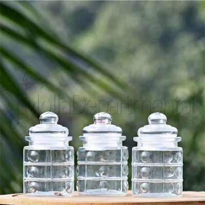 Picture of 3pcs 300ml Glass Jars with Lids Small Mason Jars Candy Cookie Coffee Tea Seeds Nuts Spice Jar Buffet Jar Decoration DIY Jars 7.5 cm Dia. x 13cm H