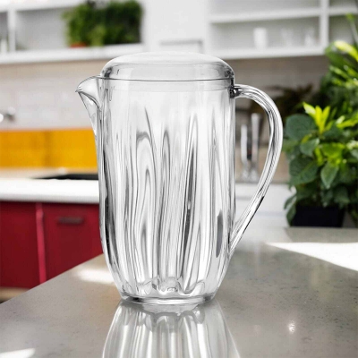 Picture of Transparent Crystal Water Jug - 2L Capacity, Zam Zam Plastic, Clear Color, Classic Design