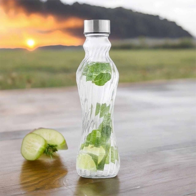 Picture of Clear Color 1 Liter High Quality Glass Water Bottle, Long Drinking Bottle, 1000ml