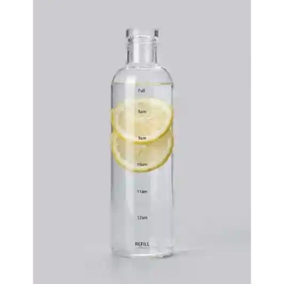 Picture of Large Capacity Glass Water Bottle, 500ml, Time Marker Cover for Water Drinks, Transparent Milk Juice Cup