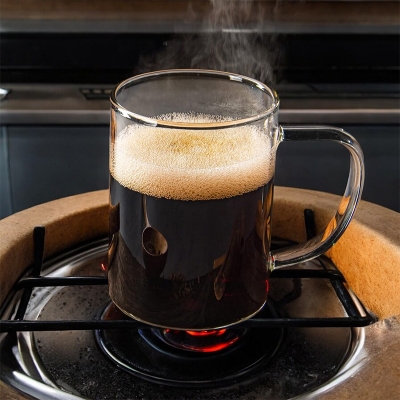 Picture of Clear Borosilicate Glass Mug 450ml - GPB19, Lightweight, Heat Resistant, Perfect for Hot & Cold Beverages, Oven Safe (1pc).