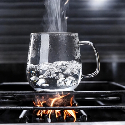 Picture of Lightweight Borosilicate Coffee Cup - 490ml (1PC) CB, GPB27/L1, Fireproof, Heat Resistant for Oven Use, Perfect for Hot & Cool Beverages.