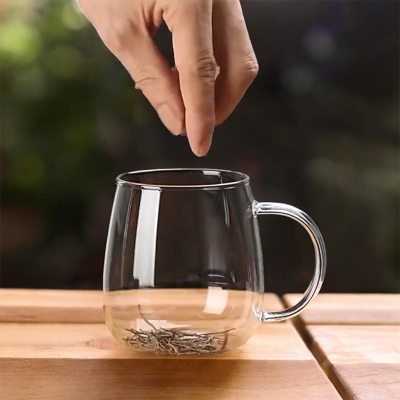 Picture of Clear Borosilicate Glass Coffee Mug - 490ml (1PC) CB, GPB27/L1, Lightweight, Fireproof, Heat Resistant for Oven Use, Perfect for Enjoying Your Beverages.