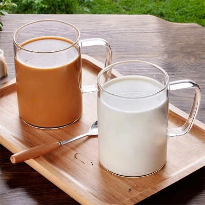 Picture of Borosilicate Glass Mugs - GPB19 450ml Clear, Heat Resistant, Lightweight, Fireproof for Oven Use, Ideal for Drinks (2pcs Set)