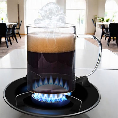 Picture of Clear Mug GPB19 - 450ml Borosilicate, Lightweight, Heat Resistant, Fireproof for Oven Use, Great for Tea and Beverages (1pc).