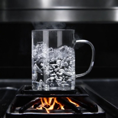 Picture of Borosilicate Glass Mug GPB19 - Clear, 450ml (15.2oz), Lightweight, Heat Resistant, Ideal for Hot & Cold Beverages (1pc).