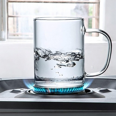 Picture of Clear Borosilicate Mug GPB19 - 450ml (15.2oz), Heat Resistant, Lightweight, Fireproof for Oven Use, Ideal for Tea & Beverages (1pc)
