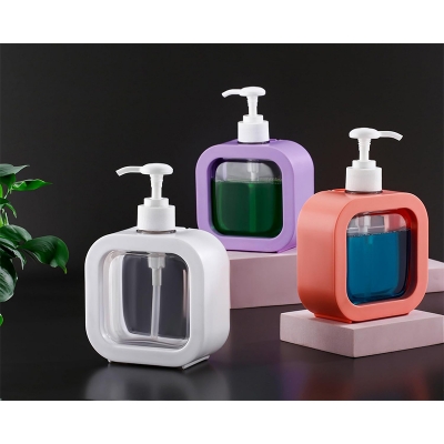 Picture of 1 pcs 300 ml Square Plastic Refillable Liquid Soap Dispense