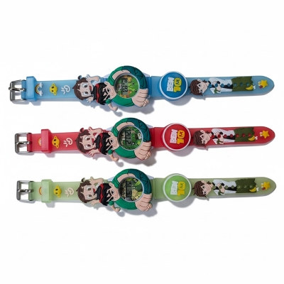 Picture of Ben 10 Kids Digital Watch with 3D Cartoon Character Design and Spinning Top Feature for Boys, Adjustable Silicone Strap, Vibrant Multicolor Options, Perfect Birthday Gift for Toddlers and Young School Children.