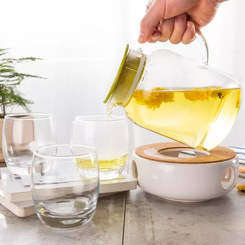 Picture of Jug Glass Pitcher Glass Pot Glass Pot Pitcher Heat Resistant Wheat Tea Hammer Pattern Jug Glass Pitcher Fashionable Wheat Tea Pot Ice Tea Pot Jug Design Present