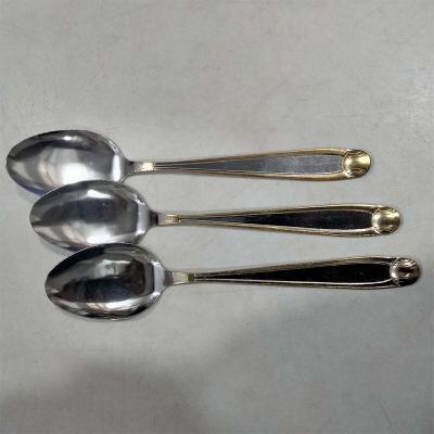 Picture of (Set of 6) txc golden color 18 cm Brand new Stainless Steel Desert Tea spoon,6 pcs set, Silver 18cm
