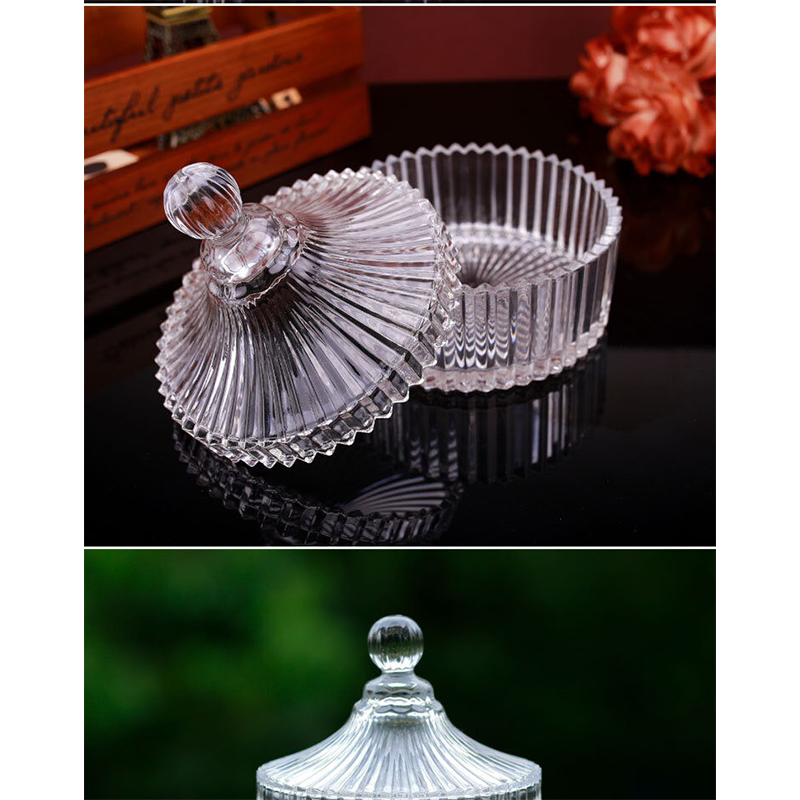 Picture of European Style Candle Hodler Special Glassware Crystal Glass Candy Cup Transparent Candy Cans Candles Making Supplies - Glass Jar