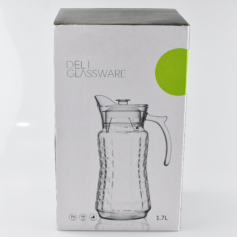Picture of 1 pcs Glass Water Juice Jug with Lid 1.7L capacity Y-33