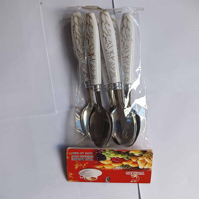 Picture of YUCHANG Black Berry 6 pcs Stainless Steel Sugar Spoons Mini Tea Coffee Teaspoon