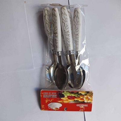 Picture of YUCHANG Black Berry 6 pcs Stainless Steel Sugar Spoons Mini Tea Coffee Teaspoon
