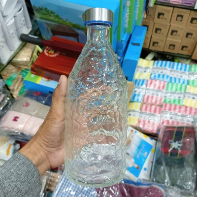 Picture of Buxton Clear glass Bottle for water Milk , reusable water bottle 1000ML