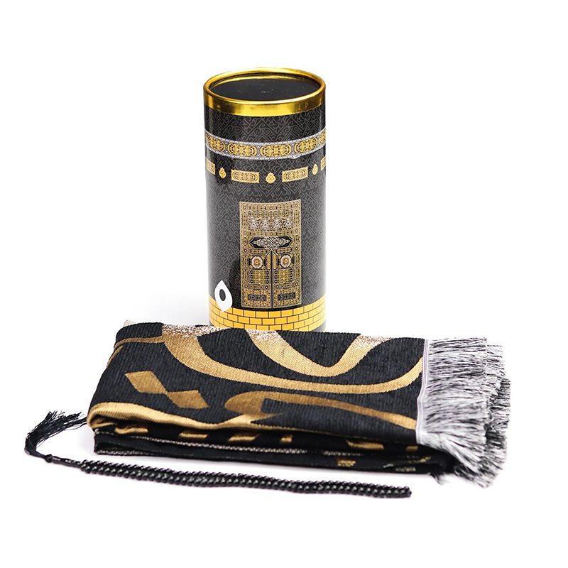 Picture of 1 pcs Premium Boxed Prayer Mat with Tasbeeh black best for Islamic gift
