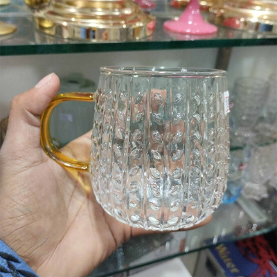 Picture of 1 pcs fireproof Glass Cold Coffee Cup Retro Mug Transparent Water Tea Drinkware Milk Juice Mugs Cup Tumblers