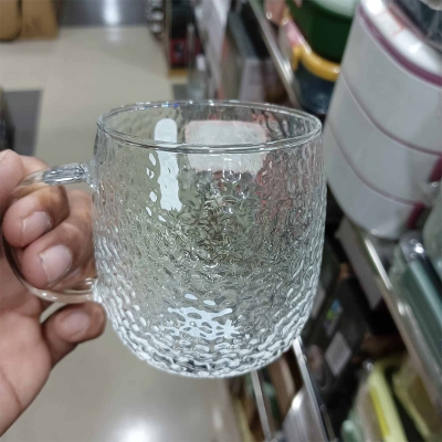Picture of 6 PCS Set 395ml Heat Resistant Glass Round Tea Cup with Handle Water Coffee Mugs for Drink