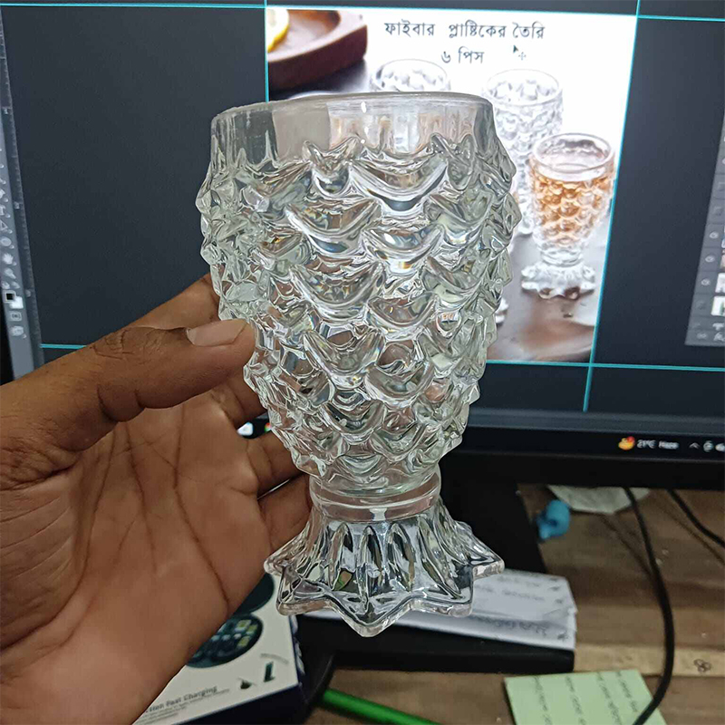 Picture of 6 pcs Fiber plastic made Fish style Glass for Drink water juice etc speacial for Drinking 240ml capacity par glass