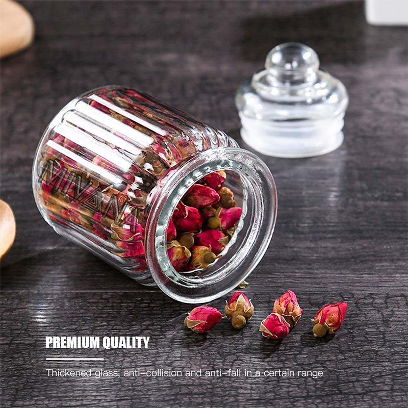 Picture of 1pcs 300ml Glass Jars with Lids Small Mason Jars Candy Cookie Coffee Tea Seeds Nuts Spice Jar Buffet Jar Decoration DIY Jars 7.5 cm Dia. x 13cm H