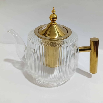 Picture of Stainless Steel Inner infusher Glass Tea Pot, Kung Fu Tea Maker, Household Water Kettle fireproof glass ketlee