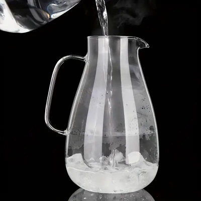 Picture of Large Capacity 2600ML Glass Water Jug Set, High-Temperature Resistant, Borosilicate Glass Pitcher, Clear Cold Beverage Carafe, With Handle For Chilled Water, Juice, Tea