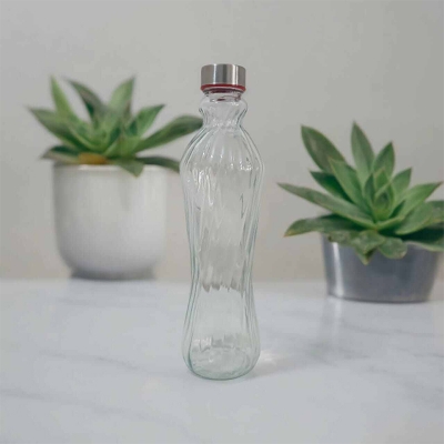 Picture of Clear Color 1 Liter High Quality Glass Water Bottle, Long Drinking Bottle, 1000ml