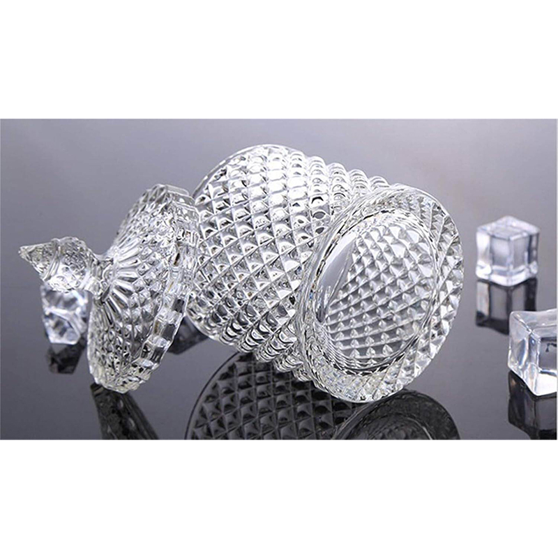Picture of "Clear Small Crystal Candy Dish with Lid, Soda Lime Glass for Candy, Spice, and Food Storage, Beautiful Weave Design, Transparent for Easy Access, Includes Glass Lid, Ideal for Organizing Sweets, 1 Piece Mini"