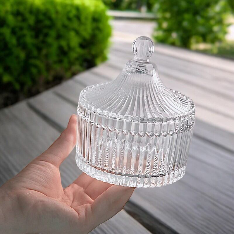 Picture of Royal Shape Glass Candy Bowl - 1 Pc, 200ml, Decorative Lining Design