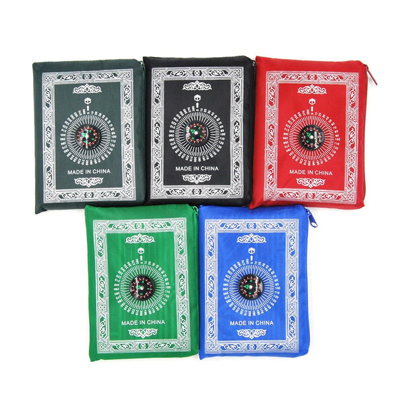Picture of Pocket Prayer Mat with compass  Islamic Prayer Islamic Wedding Favor Islamic Favors Salah Salat Mat Islamic Gifts Ramadan Gift Eid Gifts Fast Delivery Islamic Decoration