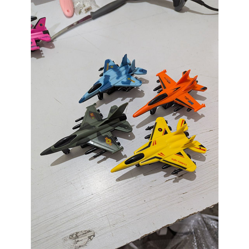 Picture of 1Pc Durable Plastic Model Aircraft Kids Toy Fighter Jet Airplane Model for Boys Birthday Gift Pull Back Action Military Air Force Plane Single Playset for Toddler Indoor Creative Role Play.