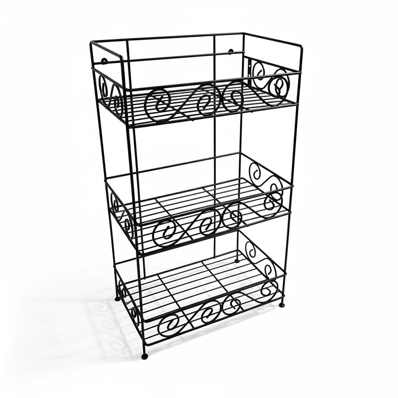 Picture of Premium 3-Tier Spice Rack Organizer for Kitchen Countertop or Cabinet Storage Black Metal Wire Freestanding Herb Jar Holder Modern Pantry Organization Solution Sturdy Space Saving Design for Spices and Seasonings.