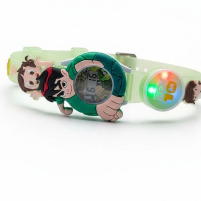 Picture of Ben 10 Kids Digital Watch with 3D Cartoon Character Design and Spinning Top Feature for Boys, Adjustable Silicone Strap, Vibrant Multicolor Options, Perfect Birthday Gift for Toddlers and Young School Children.