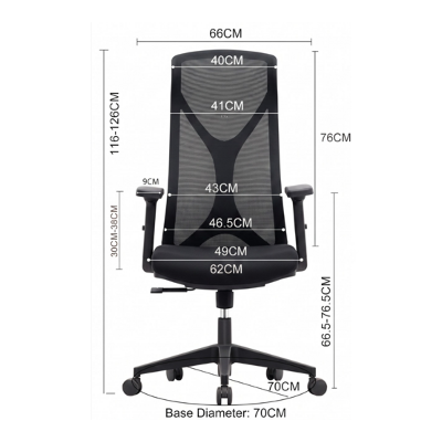 Picture of REGAL Ergonomic Swivel Chair-B62 (Black) CES-B62-7-1-66