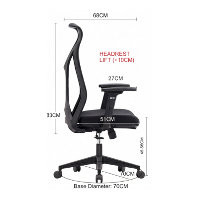 Picture of REGAL Ergonomic Swivel Chair-B62 (Black) CES-B62-7-1-66