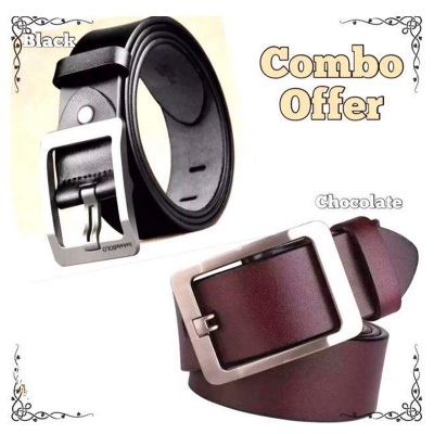 Picture of 2.pice Belt black & Brown Belt combo offer belt for men 001 (Black and Brown,Int: One size)