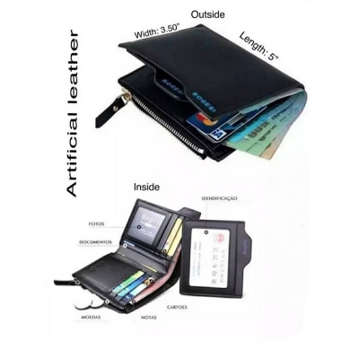 Picture of Black  Artificial  Leather Wallet For Men (Black)