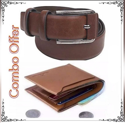 Picture of Brown Belt &  Brown Wallet Combo Offer Fore Men (Brown,Int: One size)