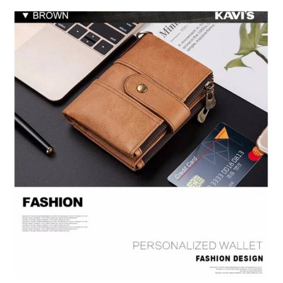Picture of Kavi's Brown Colour Leather Wallet High Quality Wallet For Men (Brown)