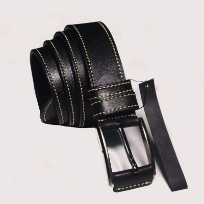 Picture of Black  Leather Casual Belt For Men (Black,Int: One size)