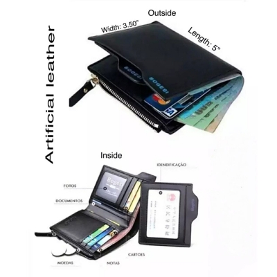 Picture of Black  Artificial  Leather Wallet For Men (Black)