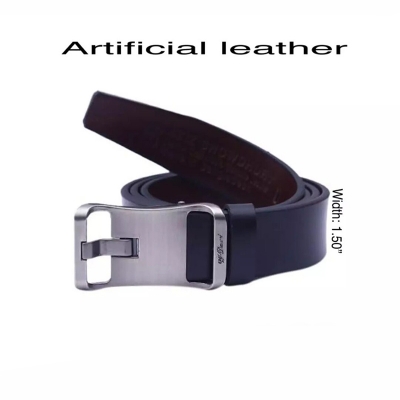 Picture of Black  artificial leather formal belt for men (Black,Int: One size)