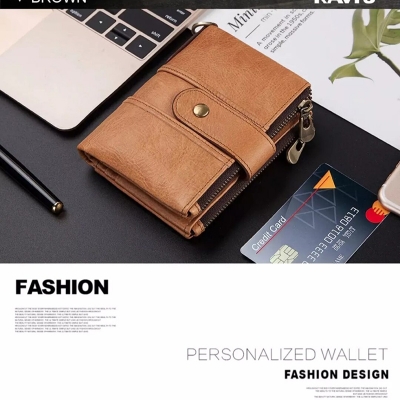 Picture of Kavi's Brown Colour Leather Wallet High Quality Wallet For Men (Brown)