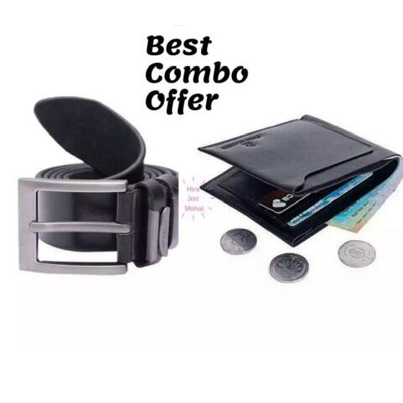 Picture of Belt & Wallet combo offer 5544 (Black,Int: One size)