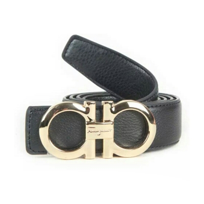 Picture of Golden Bockle artificial leather belt for men black belt (Black,Int: One size)