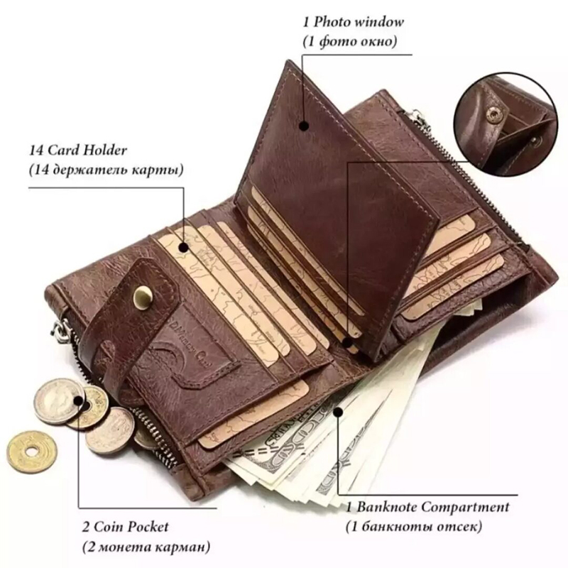 Picture of Kavi's Brown Colour Leather Wallet High Quality Wallet For Men (Brown)