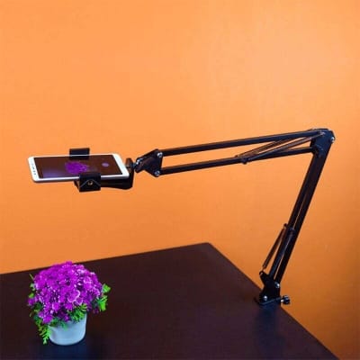 Picture of YIYANT Overhead Tripod Mount Articulating Arm,Cell Phone Holder, Arm Stand Accessory for Video Recording Live