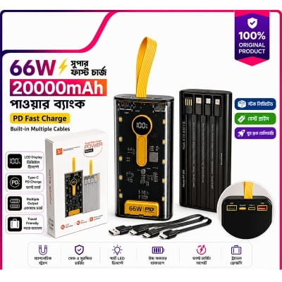 Picture of 20000 Mah Power Bank 22.5W Fast Charging PD Transparent Power bank with Night Light By win Accessories