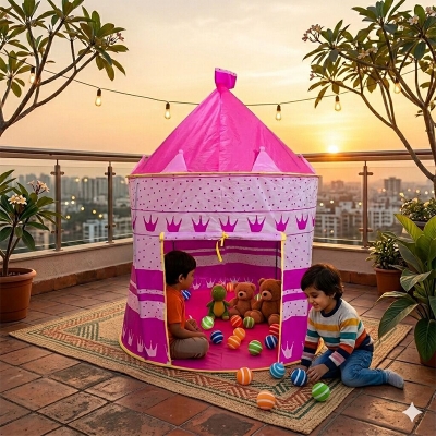 Picture of Kids Castle Play Tent House – Portable Foldable Indoor Playhouse for Children